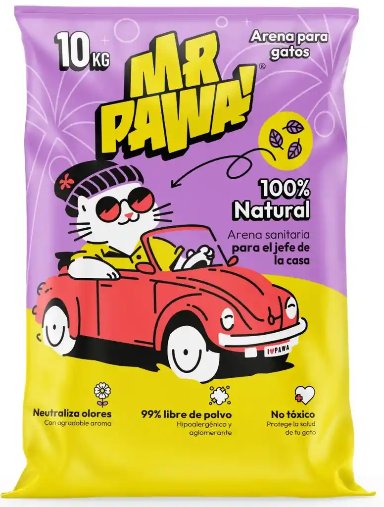 Arena Sanitaria Para Gatos Mineral 10 Kg Mr Pawa