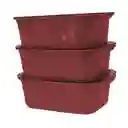 Set De Recipientes X3 Unidades Con Tapa Libre De Bpa Bowls