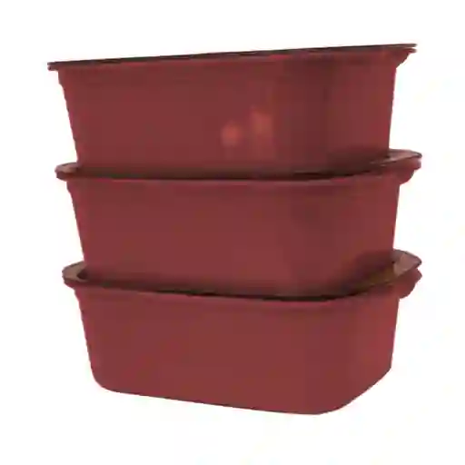 Set De Recipientes X3 Unidades Con Tapa Libre De Bpa Bowls