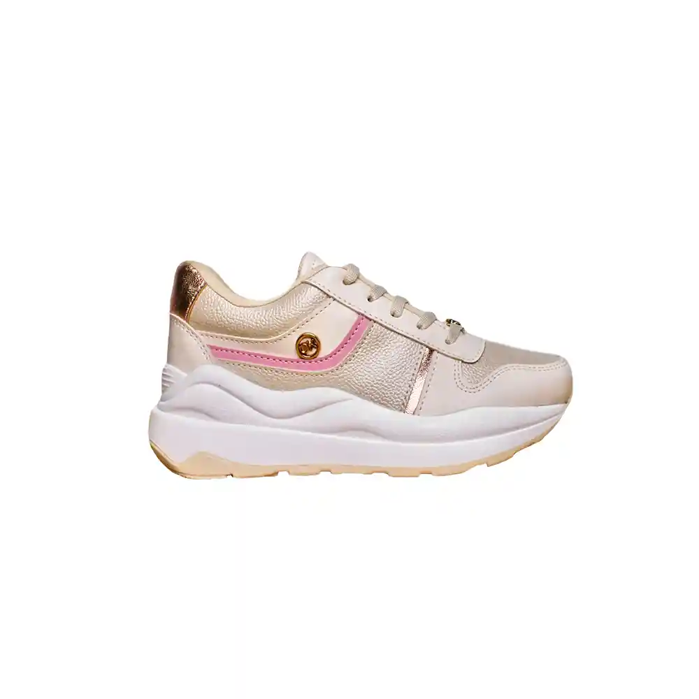 Zapato Dama Calzado Mujer Tenis Casual Karla Chacon Isamar Beige/37