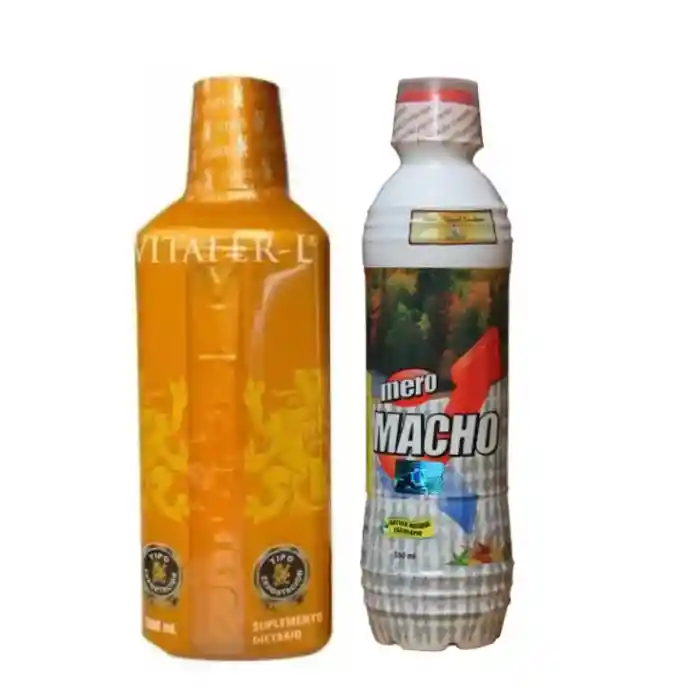 Potenciador Y Estimulante Sexual Vitafer-l Jarabe 500 Ml + Potenciador Masculino Sexual Mero Macho 500 Ml