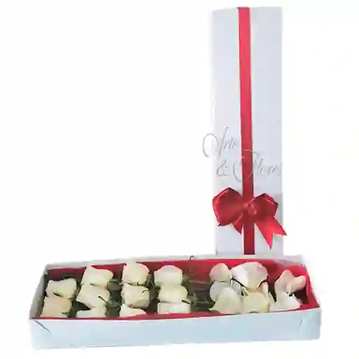 Caja De Rosas Blancas