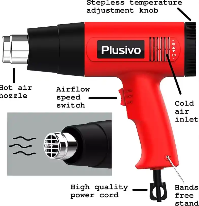 Pistola Calor 2000w 120v Arte Laminas Adhesivas Silk Forrar