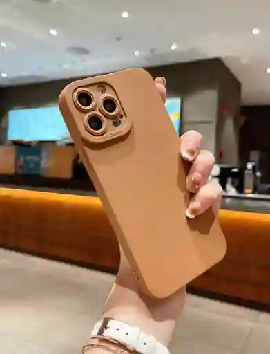 Case, Estuche ,forro Silicona Cafe
