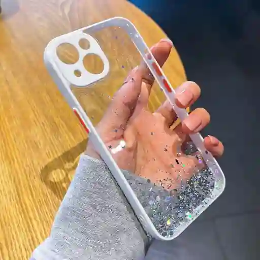 Case, Estuche ,forro Goma Escarchado Blanco
