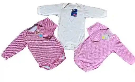 Set De 3 Bodies Talla 3-6 Meses Para Bebe Niña