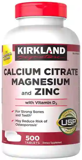 Kirkland Calcio Magnesio Zinc Vitamina D3 - 500 Tabletas