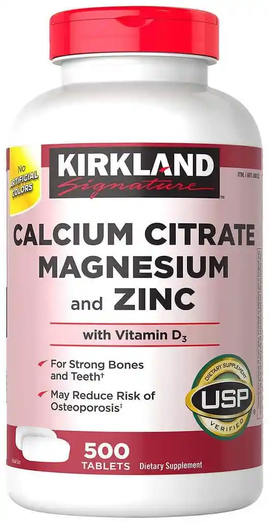 Kirkland Calcio Magnesio Zinc Vitamina D3 - 500 Tabletas