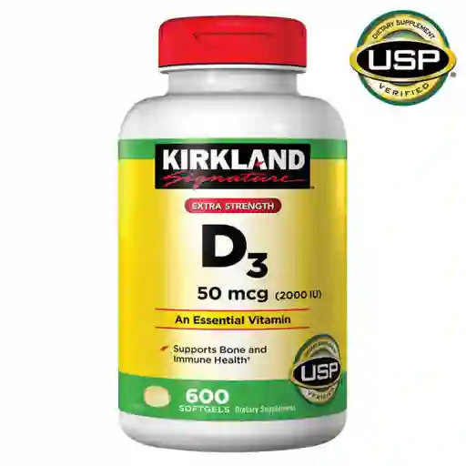 Kirkland Vitamina D3 De 2000 Iu - 500 Softgels