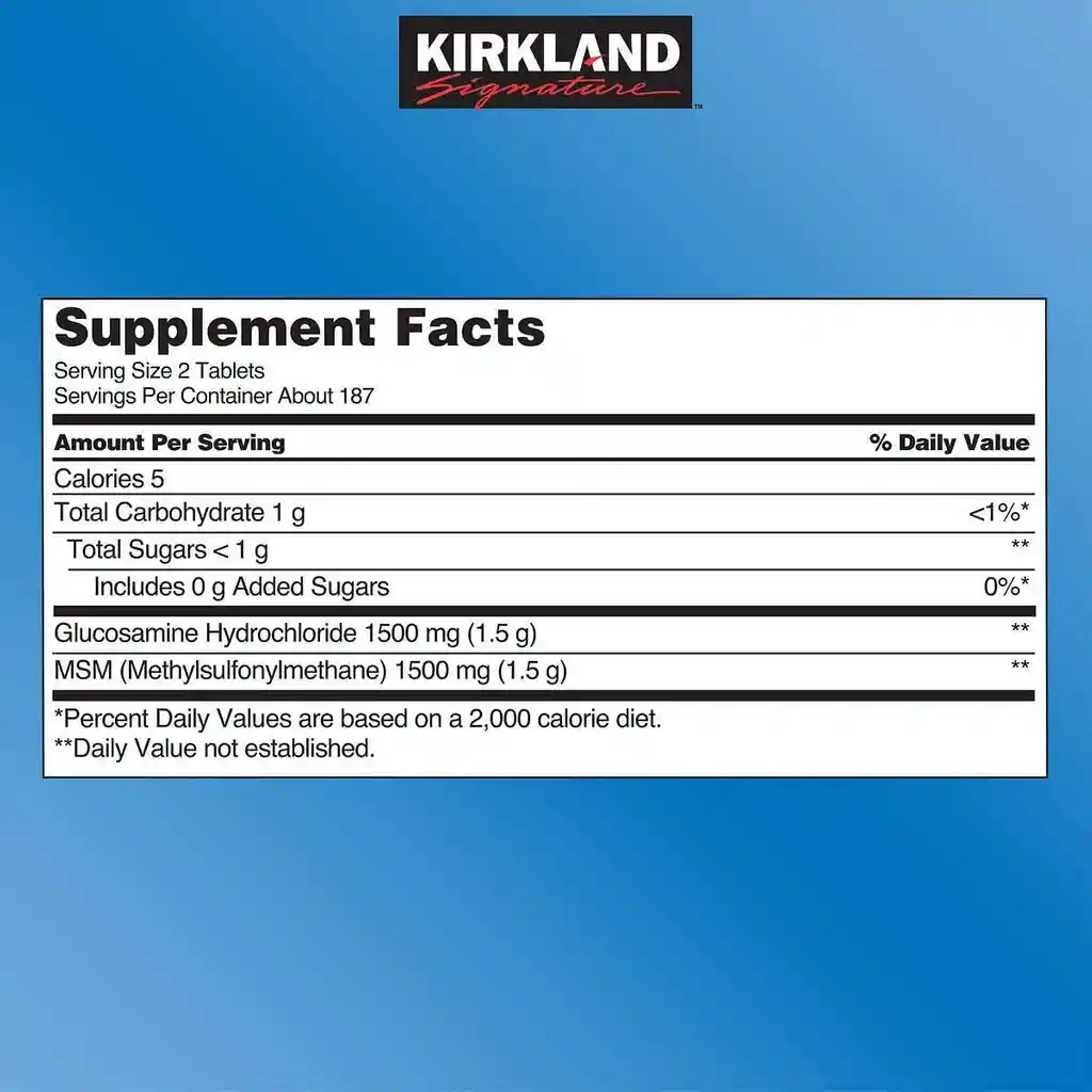 Kirkland Glucosamina + Msm 375 Tabletas