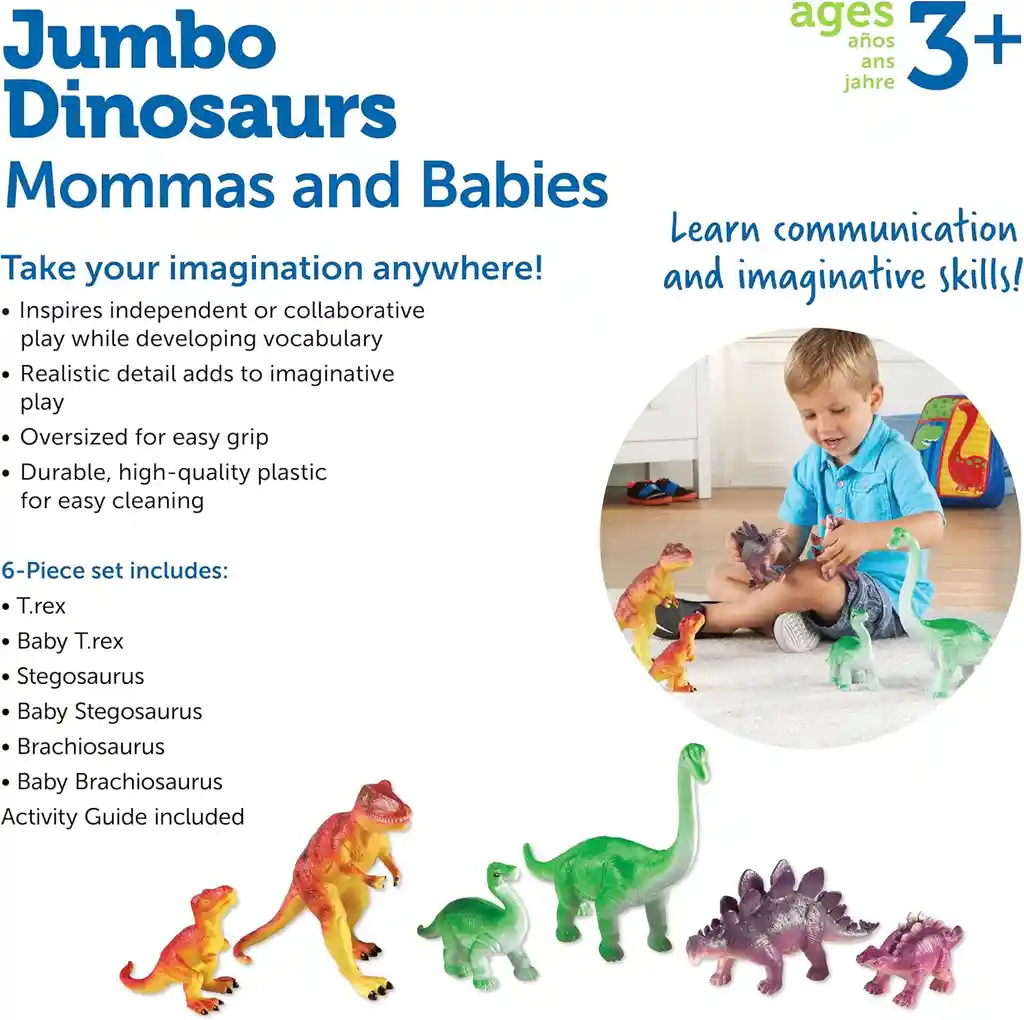 Set Dinosaurios Mamás Y Bebes Jumbo Figuras Coleccionables