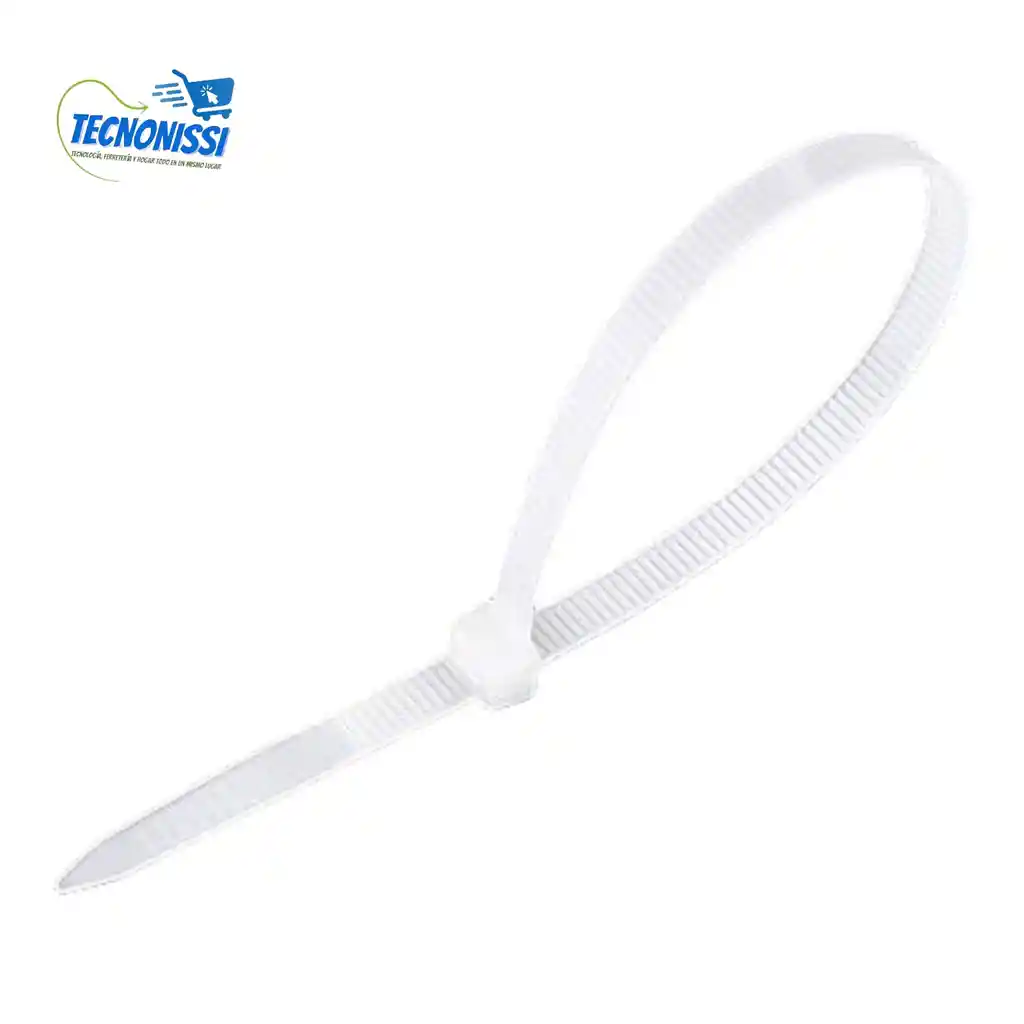 Amarre Blanco/ Correas De Nailon Auto Bloqueantes 10cm X 100