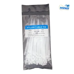 Amarre Blanco/ Correas De Nailon Auto Bloqueantes 10cm X 100