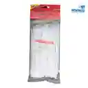 Amarre Blanco/ Correas De Nailon Auto Bloqueantes 15cm X 100