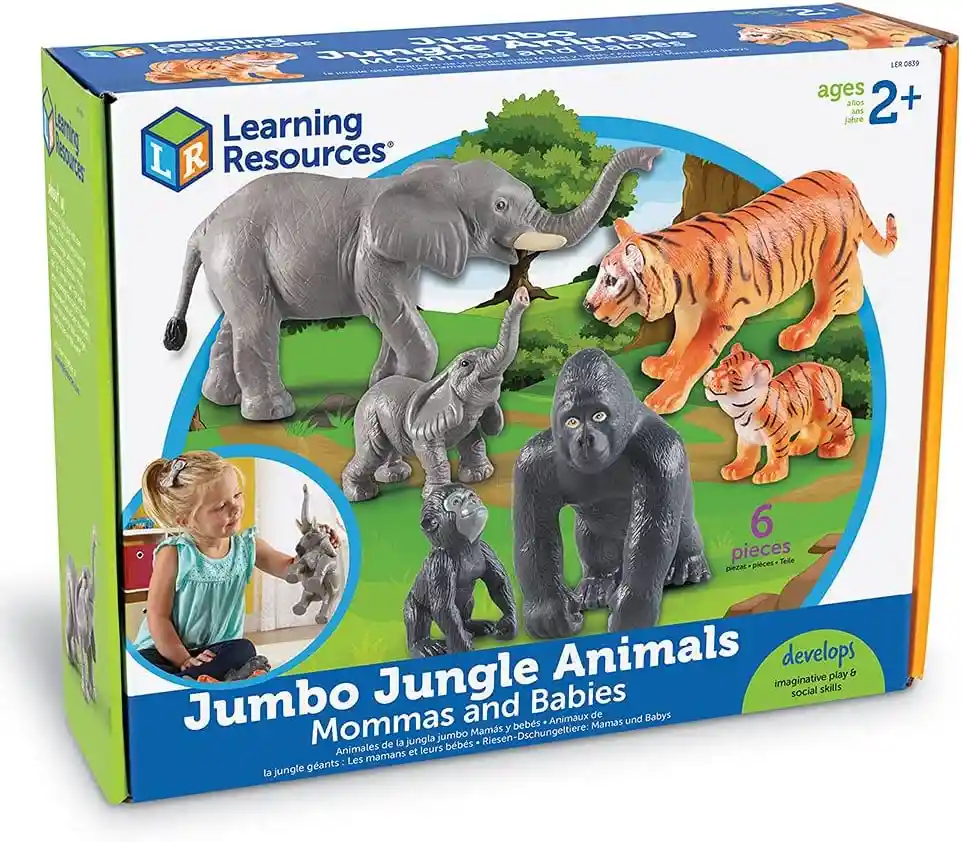 Set Animales De La Selva Mamás Y Bebes Figuras Jumbo