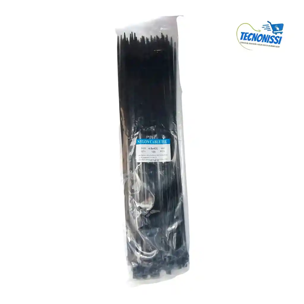 Amarre Negro/ Correas De Nailon Auto Bloqueantes 40cm X 100