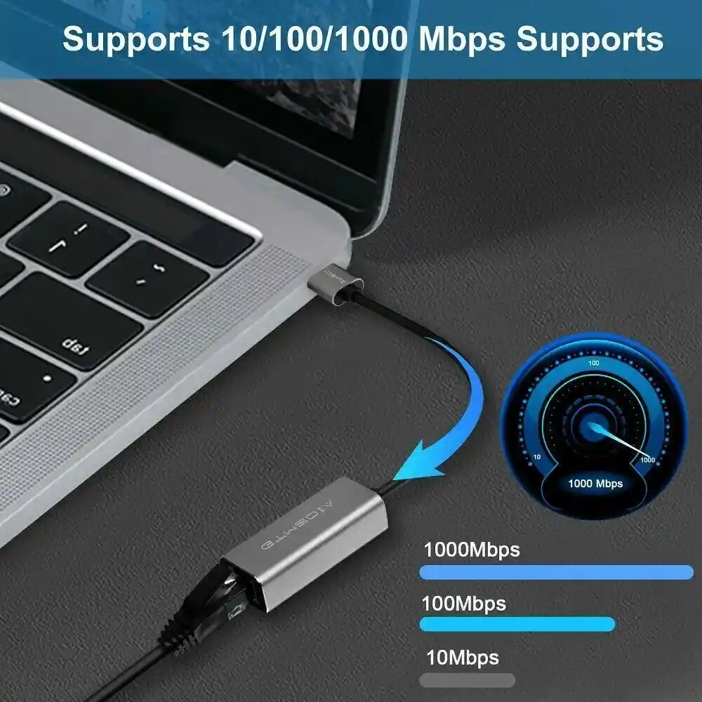 Adaptador Ethernet Usb Rj45 Lan Hub Alta Velocidad
