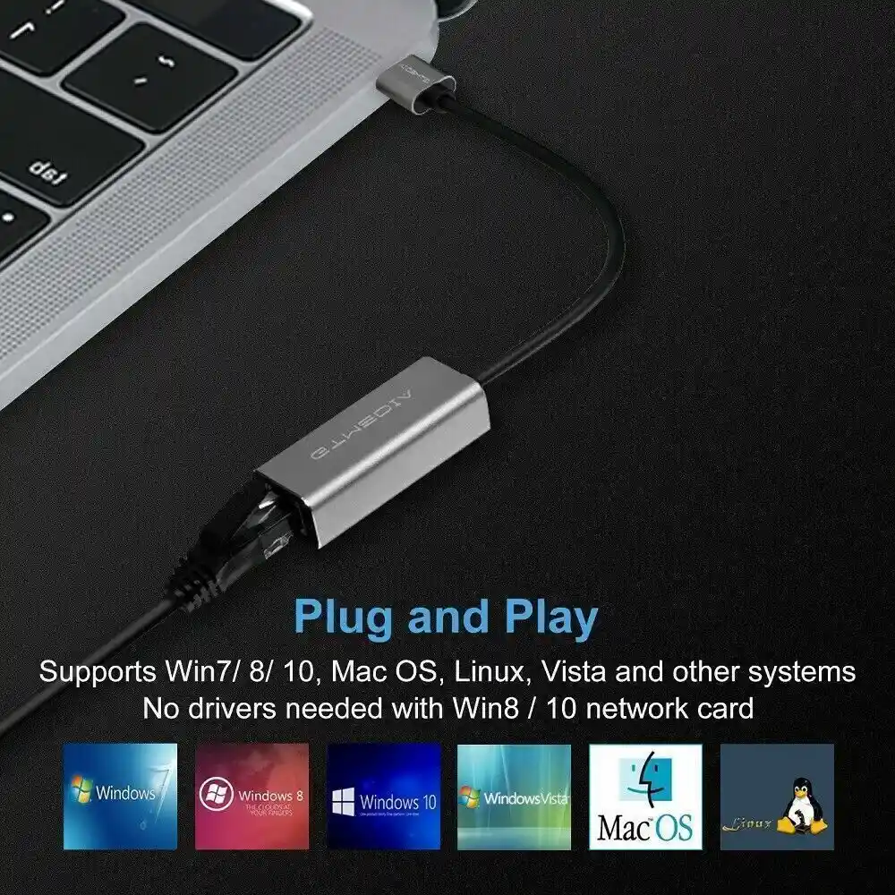 Adaptador Ethernet Usb Rj45 Lan Hub Alta Velocidad