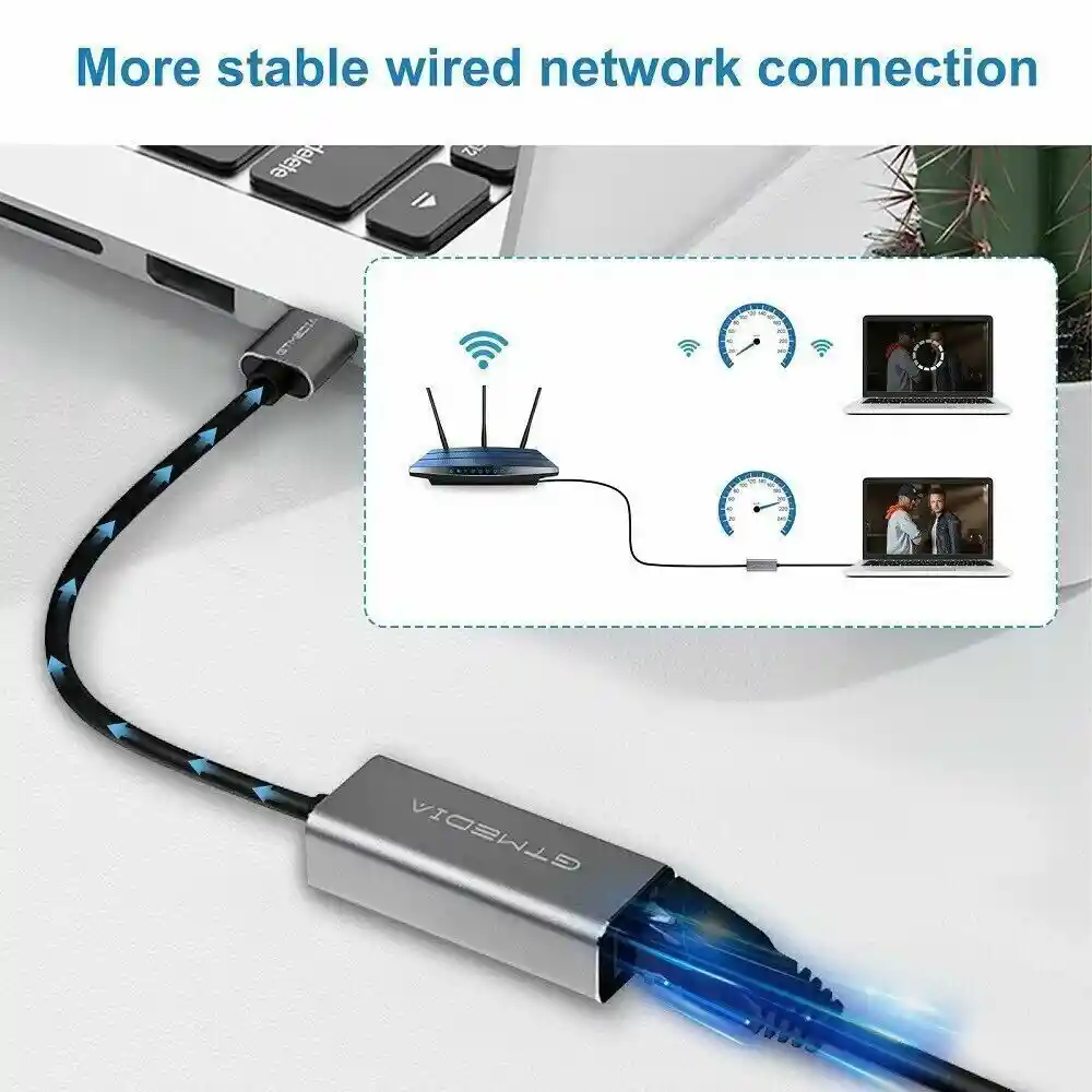 Adaptador Ethernet Usb Rj45 Lan Hub Alta Velocidad