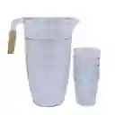 Set Jarra Trasparente Mas Vasos Libre De Bpa