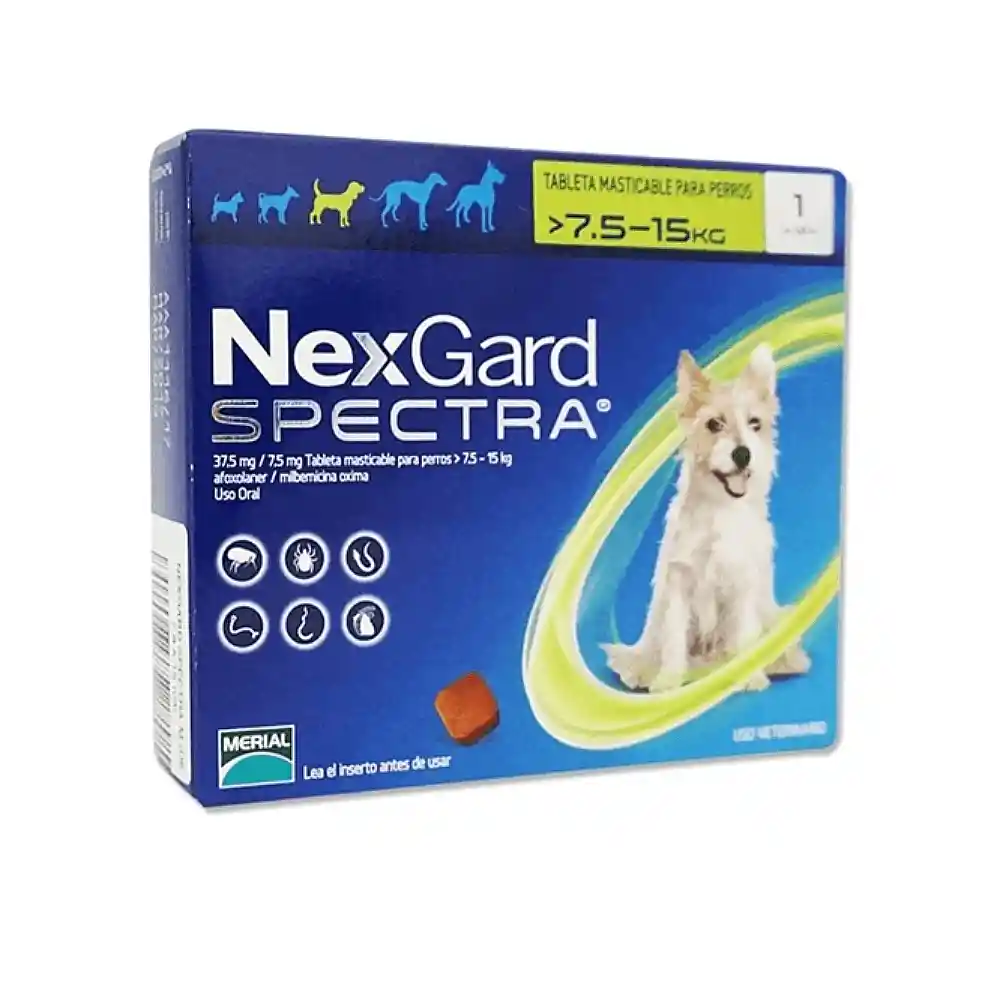 Nexgard Spectra De 7.5 A 15 Kg Antiparasitario