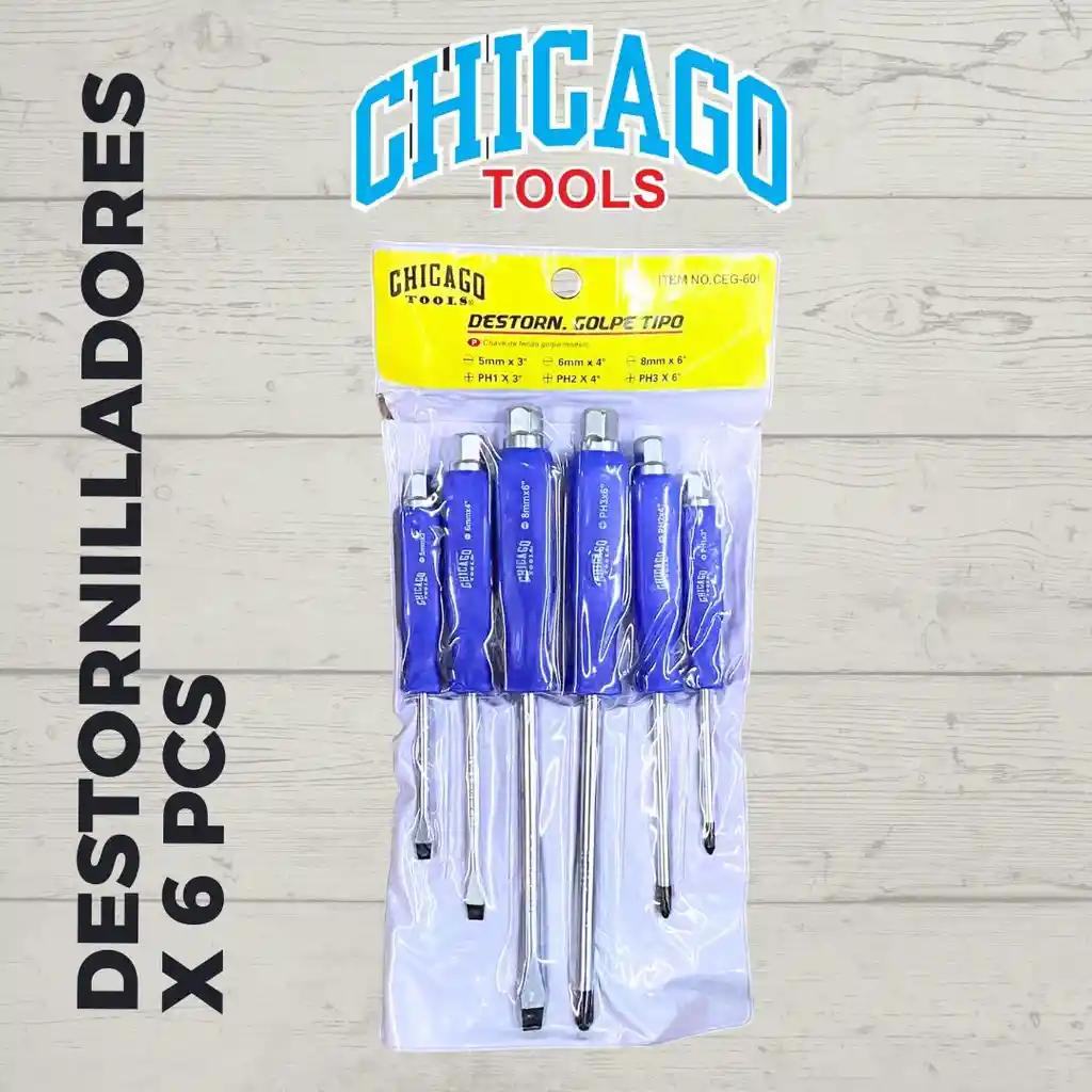 Juego De Destornilladores De Golpe X 6 Piezas Chicago Tools