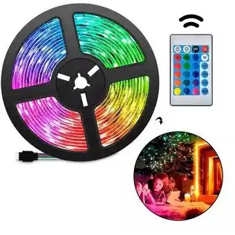 Cinta Luz Led 10 Metros Bluetooth + Control Remoto Rgb 2 Rollos