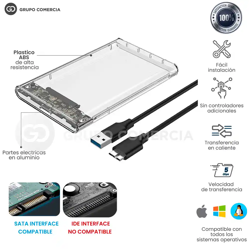 Caja Externa Case Disco Duro Sata 2.5 Usb 3.0 Toshiiba