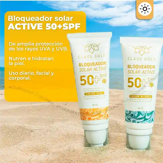 Bloqueador Solar 50+ Spf Color Blanco | Class Gold