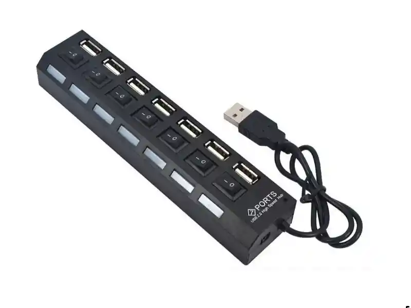 Adaptador Hub 7 Puertos Interruptor Usb 2.0