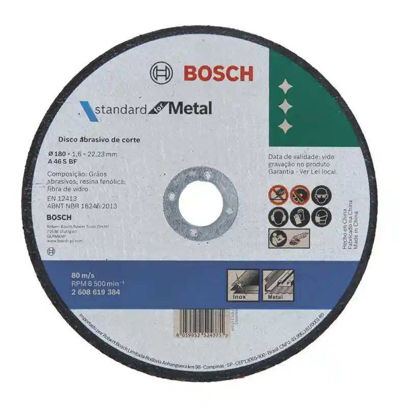 Disco De Corte Standard 180x1,6mm Bosch 2608619384