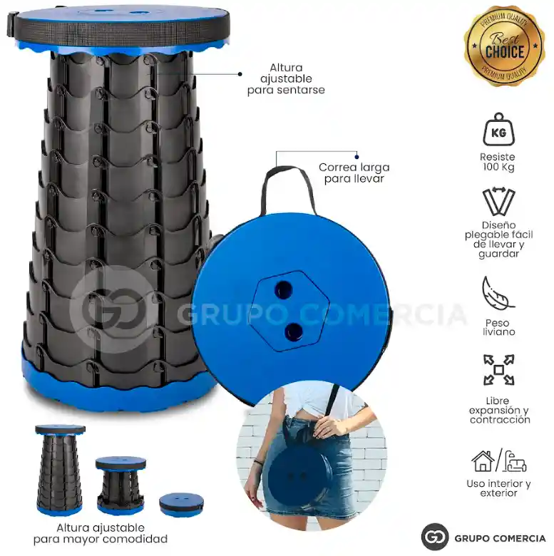 Silla Plegable Retráctil Ajustable Portátil Ideal Camping