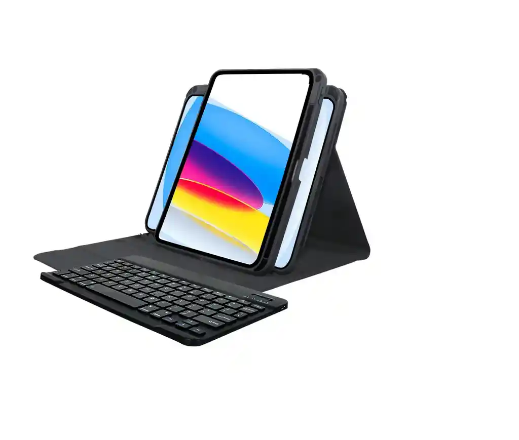 Estuche Teclado Smart Case + Vidrio Ipad Air 4 10.9 Negro