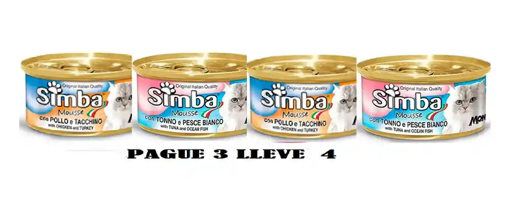 Simba Cat 85 Gr Pague 3 Lleve 4