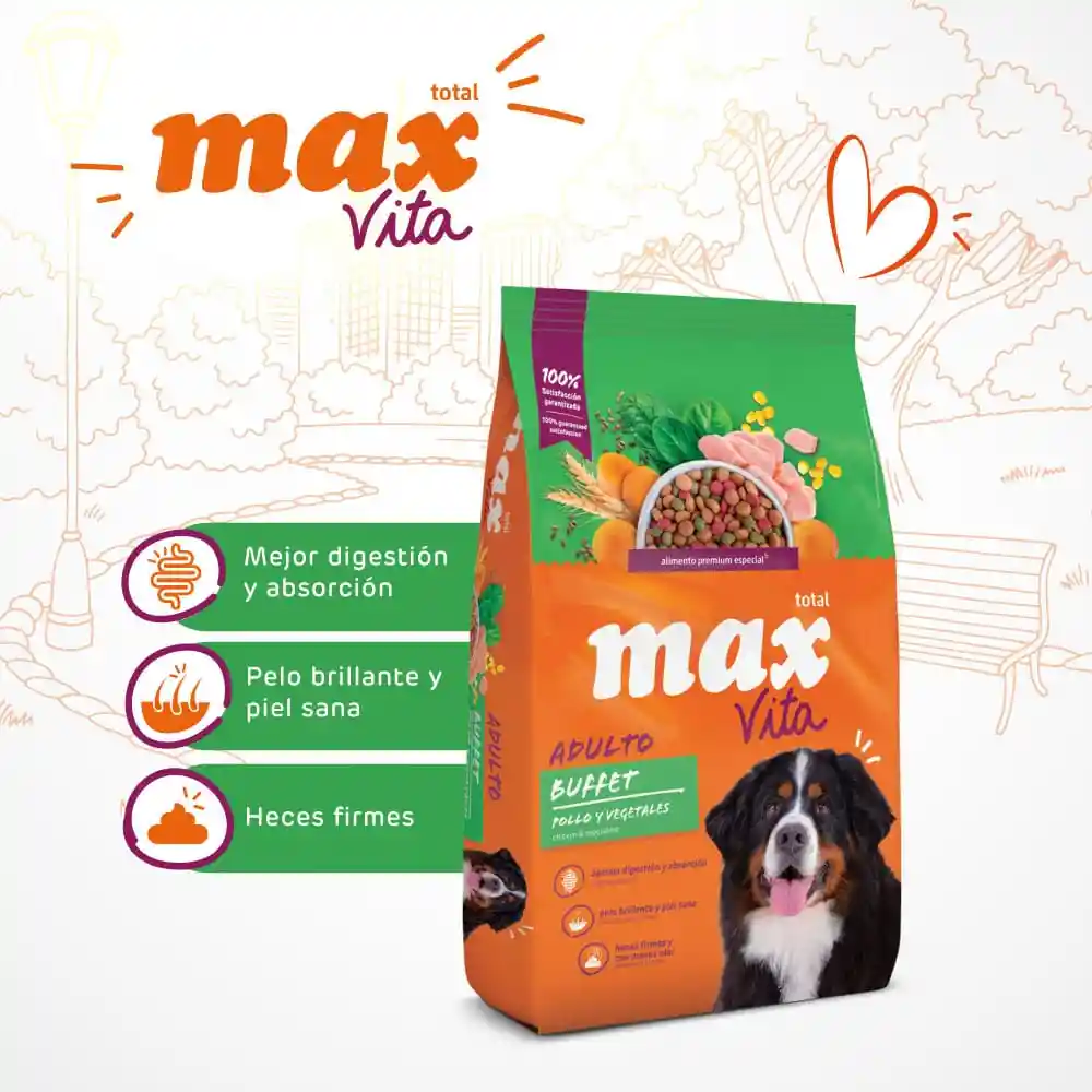 Max Alimento Para Perros Vita Adulto Buffet Pollo Y Vegetales 8 Kg Max Perros