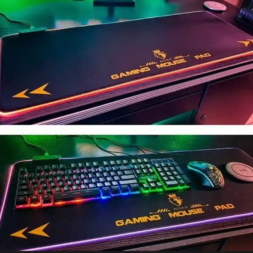 Tapete Pad Mouse Gamer Con Luces Led Rgb Extra Largo 80*30cm