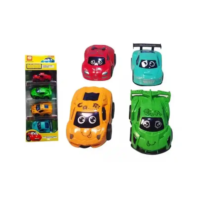 Set 4 Carros Deportivos Infantiles Niños Pequeños