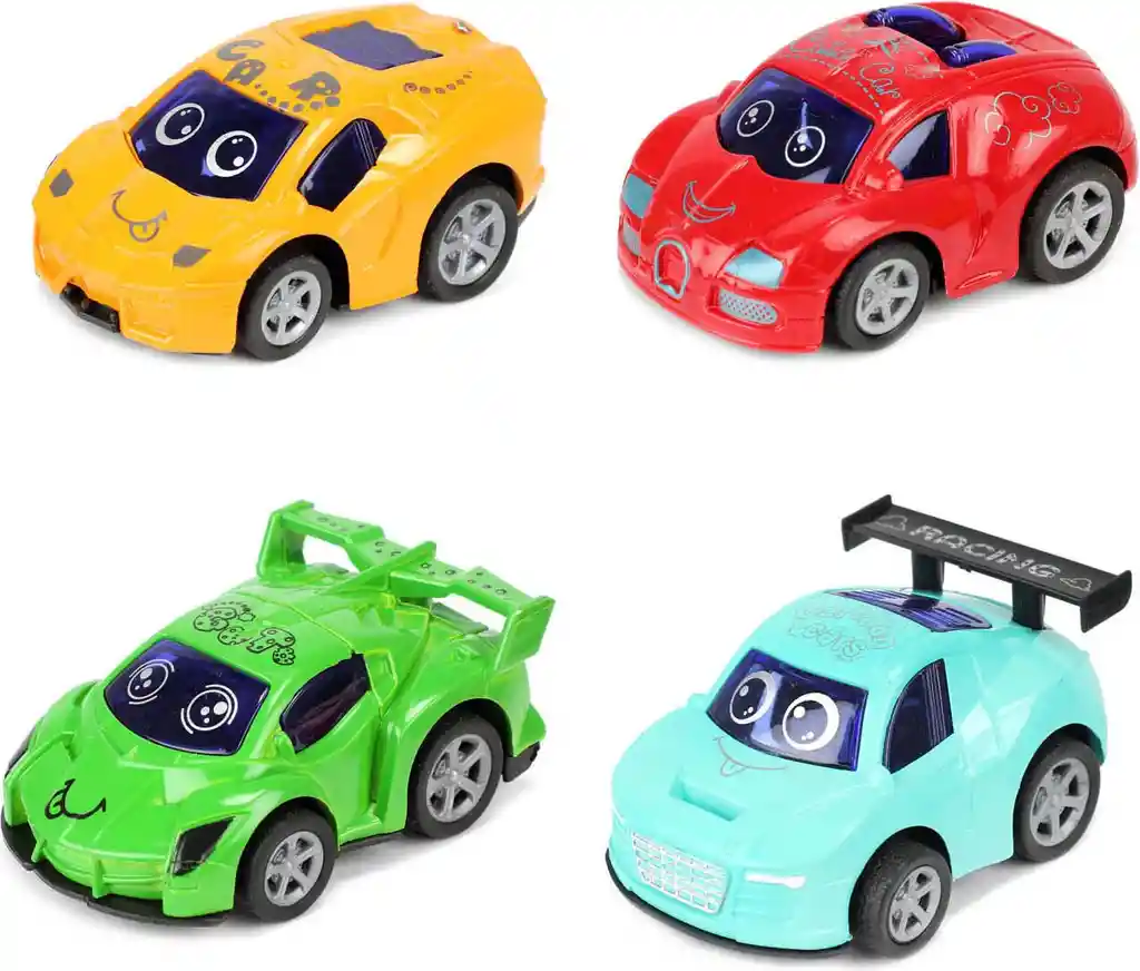 Set 4 Carros Deportivos Infantiles Niños Pequeños