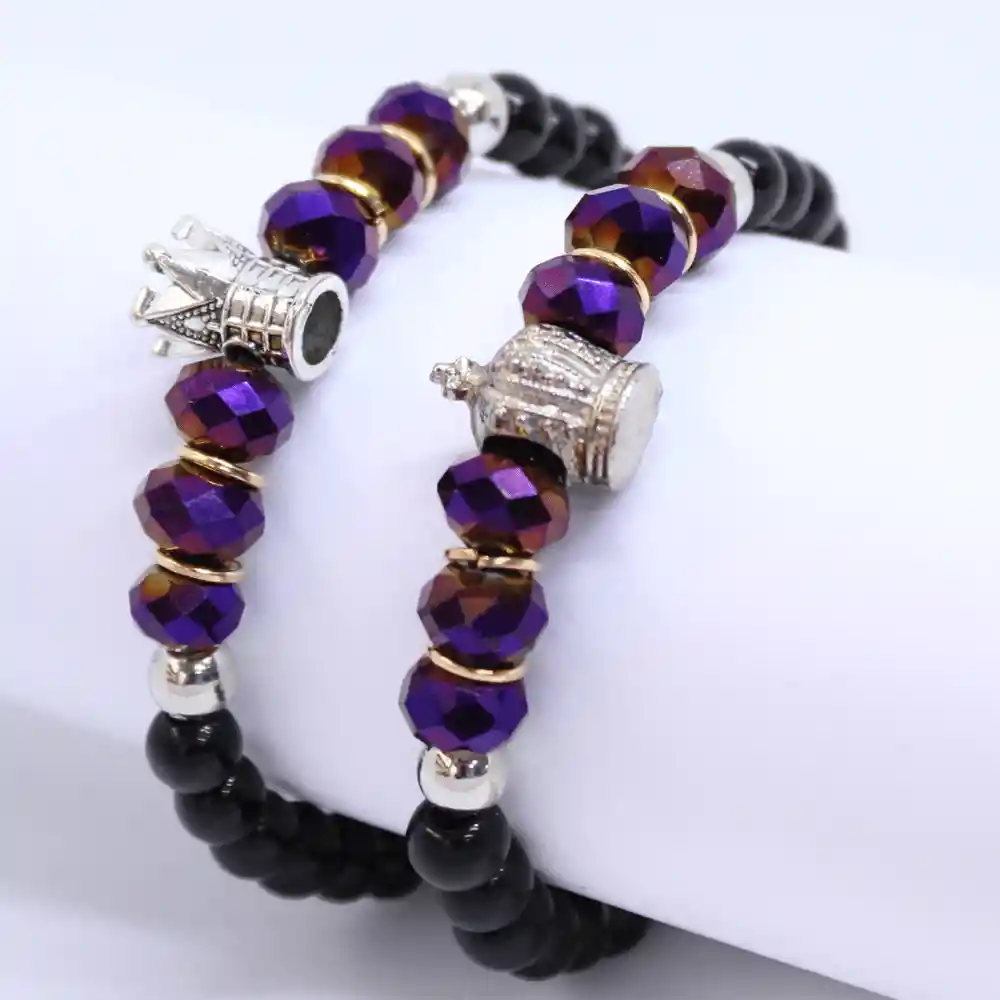 Pulsera King Y Queen Tornasol Para Parejas Set X2