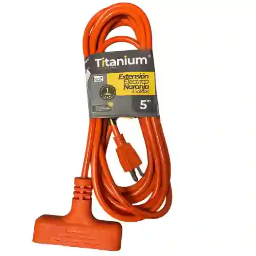 Extensión Electrica Naranja 3 Salidas X 5mts Titanium