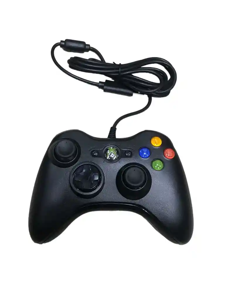 Control Para Xbox 360 De Cable Negro Caja Roja