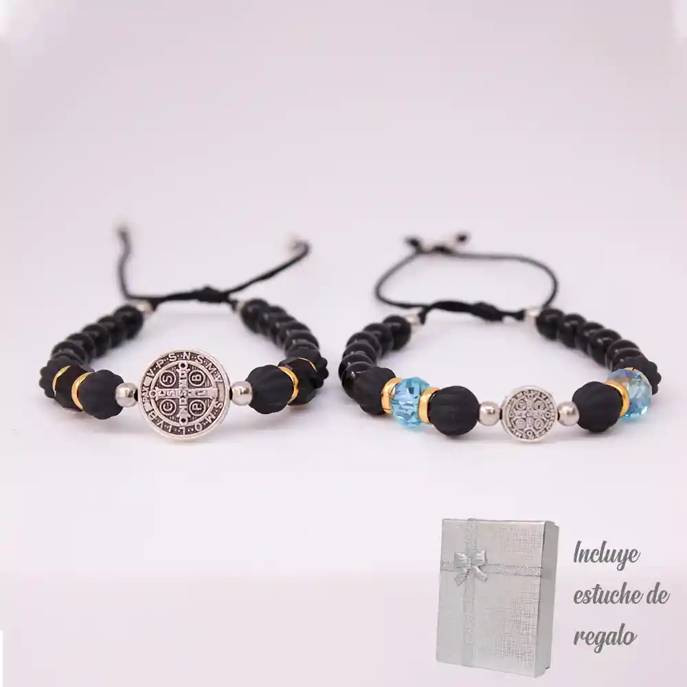 Pulsera Para Parejas San Benito Neopreno Ajustable Kit X 2