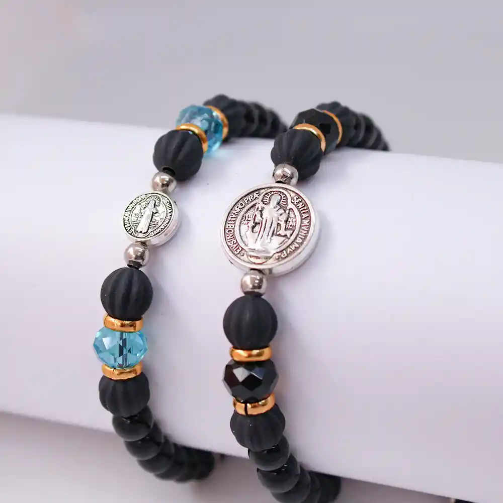 Pulsera Para Parejas San Benito Neopreno Ajustable Kit X 2