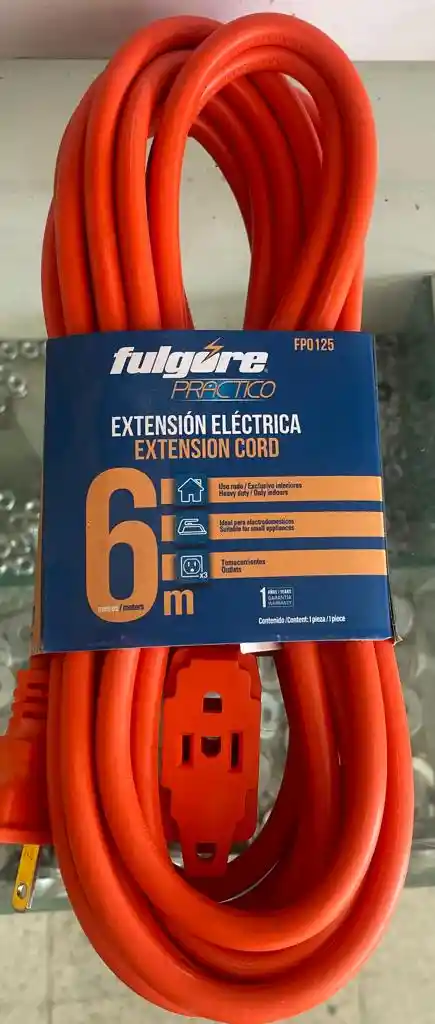 Extension Electrica Naranja X 6mts