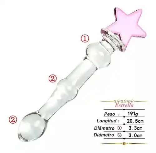 Dildo Vidrio Estrella Talla M