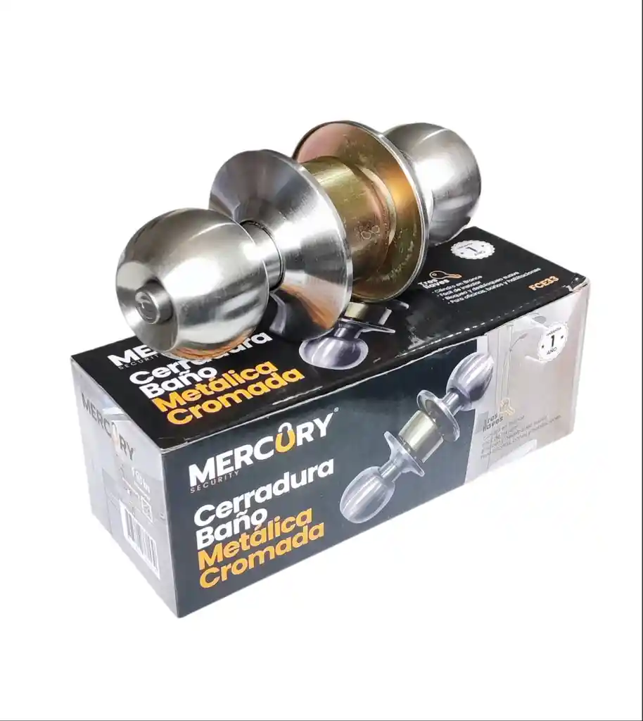 Cerradura/chapa Pomo Metalico Alcoba Mercury
