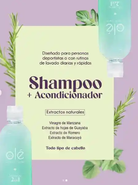 Shampoo 2 En 1 Vinagre De Manzana | Ole Capilar