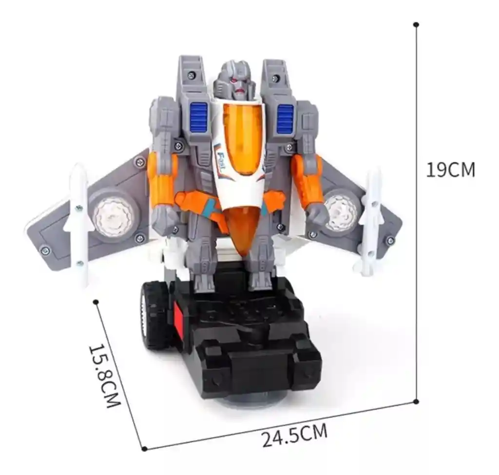 Juguete Avion Transformers Luces Y Sonidos Giros 360 Niños