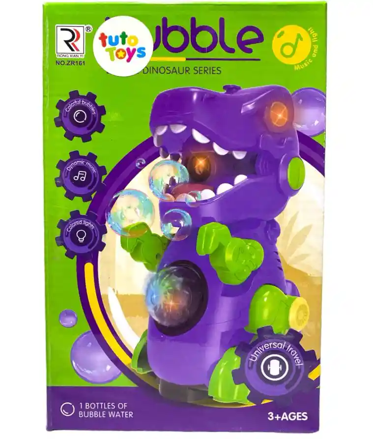 Juguete Dinosaurio Emite Luces De Colores, Musica Y Burbujas Ref Zr161