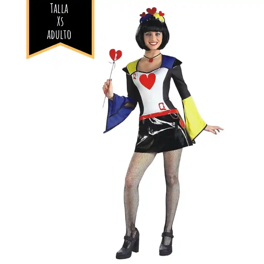 Disfraz Halloween Adulto Reina De Corazones Talla Xs